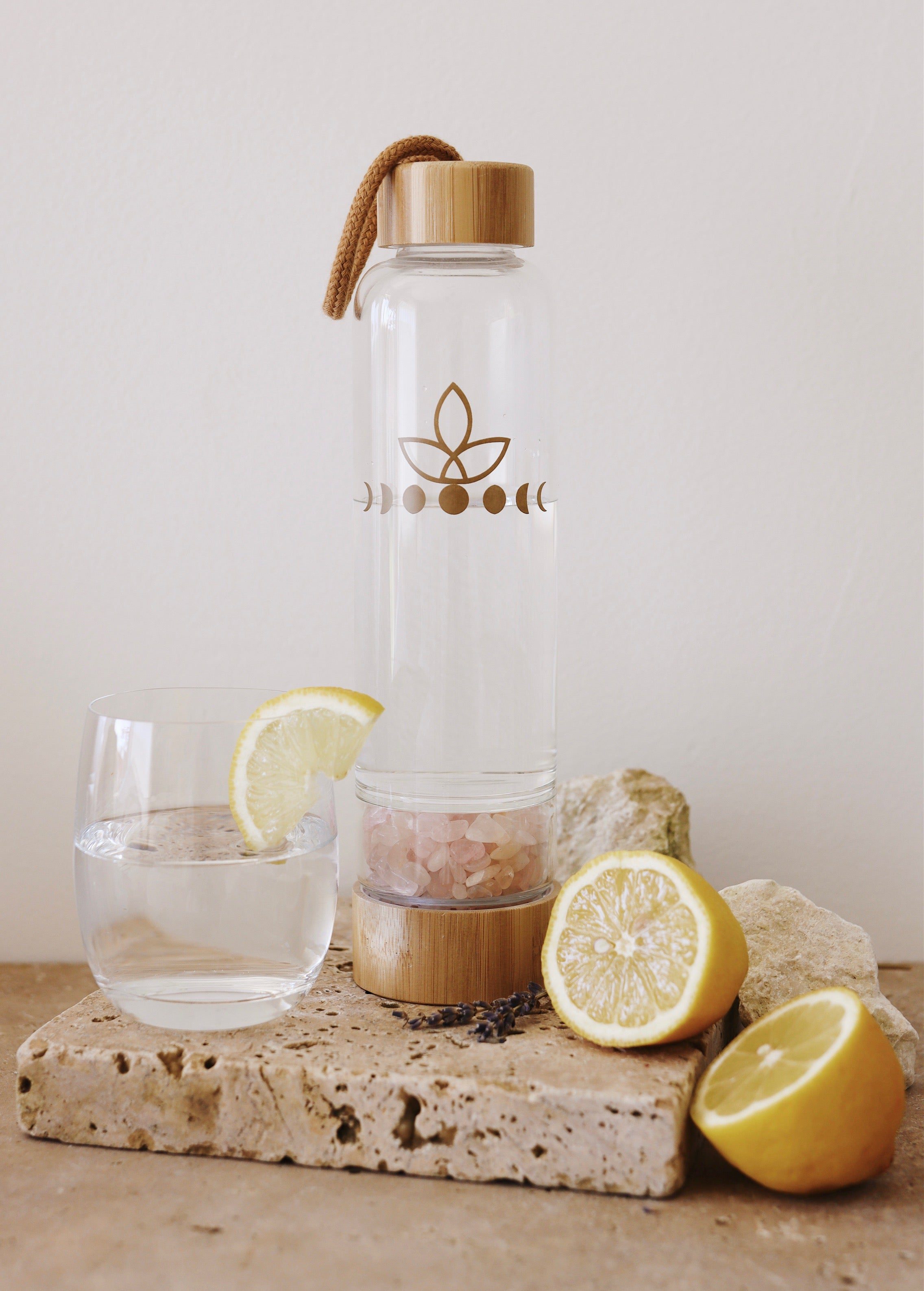Edelstein Wasserflasche - Rosenquarz Edelstein Wasserflasche - Rosenquarz